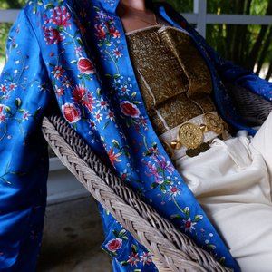 Vintage silk jacket with hand embroideries